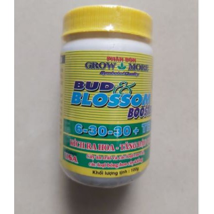 Phân bón lá GrowMore NPK Bud & Blossom Booster 6-30-30+TE kích thích cho ra hoa trổ bông đồng loạt Grow More 100gr