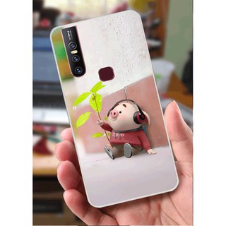 Ốp lưng vivo v15 - heo đeo tai nghe nhạc