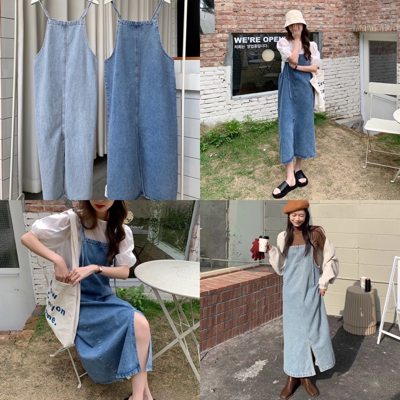 Váy yếm jean maxi 2 dây - YV152