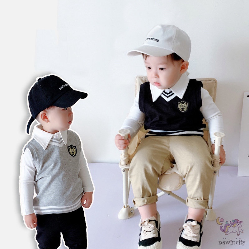 Áo ba lỗ không tay cổ chữ V phong cách mùa đông Hàn Quốc cho bé trai