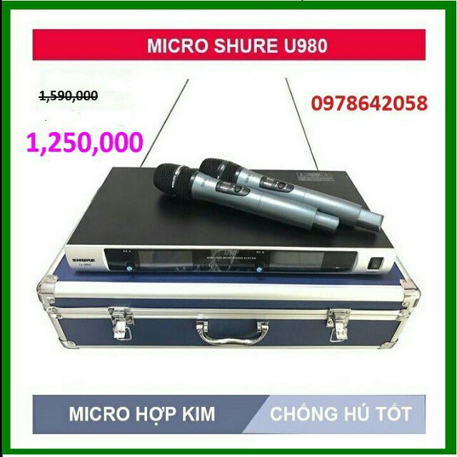 MICRO KHÔNG DÂY SHURE. U980 - cao cấp