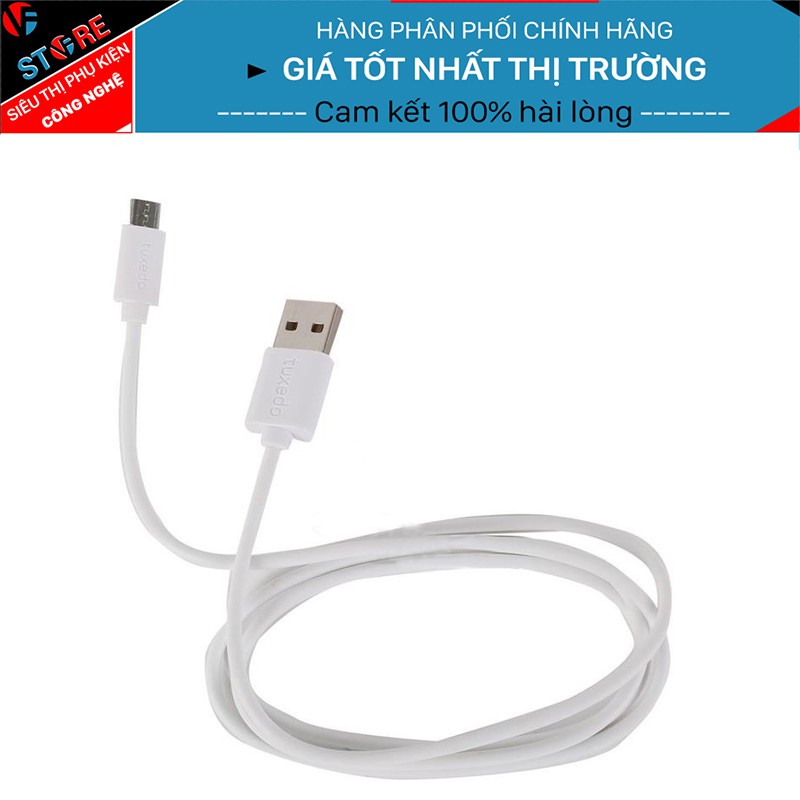 Cáp sạc Tuxedo Primary C8 Micro USB dài 1m trắng