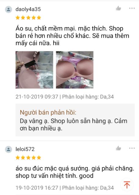 Áo lót su đúc Thái Lan sisterhood 1010, mút vừa, không gọng, Cup B.
