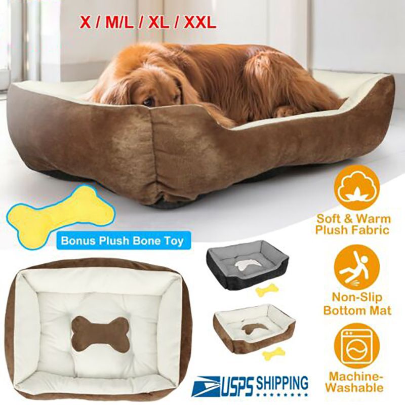 Warm Large Pet Dog Cat Bed Puppy Cushion House Soft Warm Kennel Mat Blanket  5 Sizes Dog Printed Comfortable In Autumn and Winter