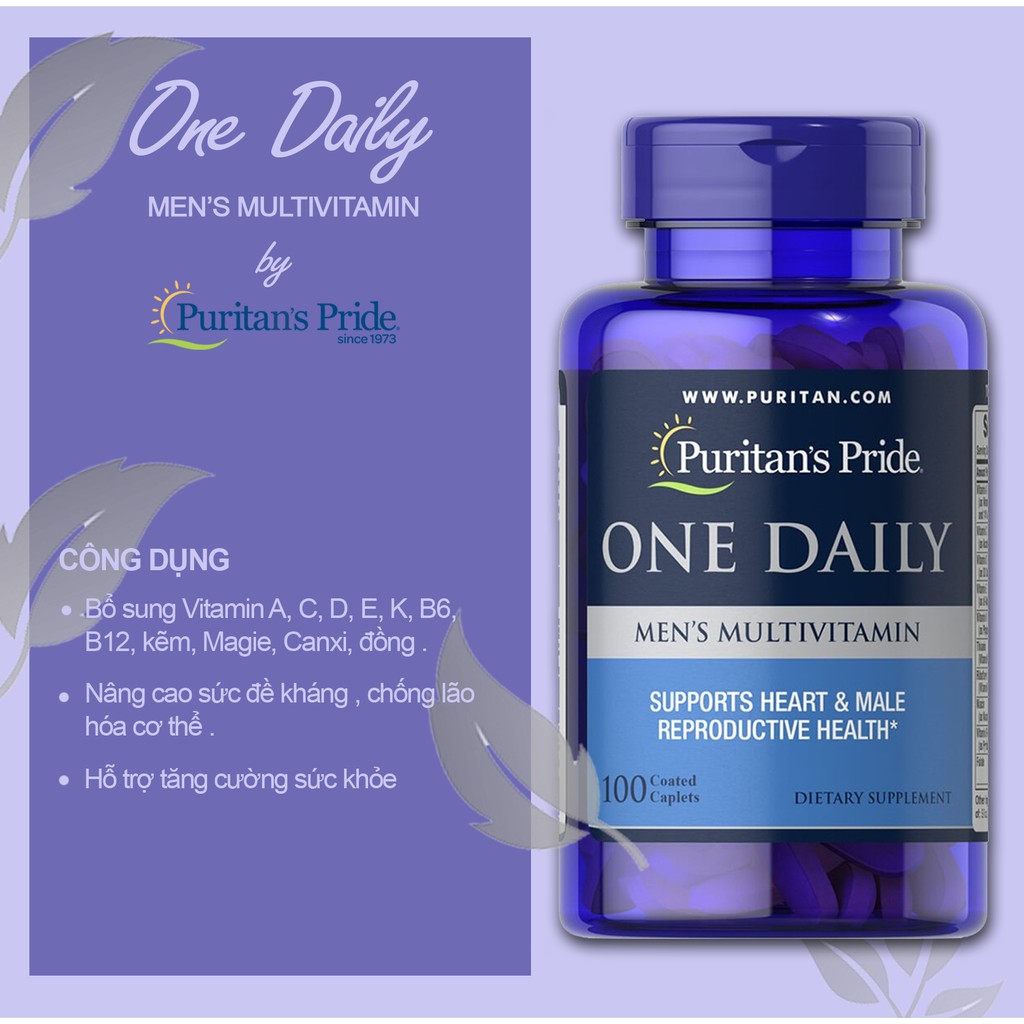 [Puritan's Pride] Viên uống tăng cường sức khỏe nam giới One Daily 100 viên - nhập khẩu Mỹ | BigBuy360 - bigbuy360.vn