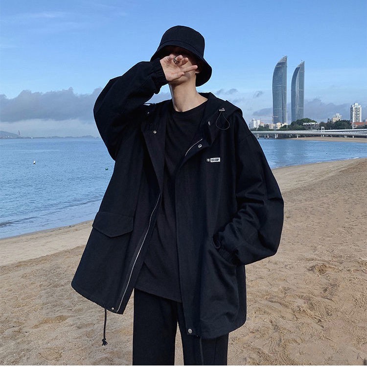 Áo Khoác Hoodie Dáng Rộng Thời Trang Phong Cách Hong Kong Cho Nam | BigBuy360 - bigbuy360.vn