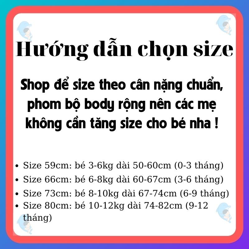 Bộ bodysuit body đùi liền thân đáng yêu nhiều màu sắc cho bé trai bé gái sơ sinh 100% cotton cao cấp xuất Nhật