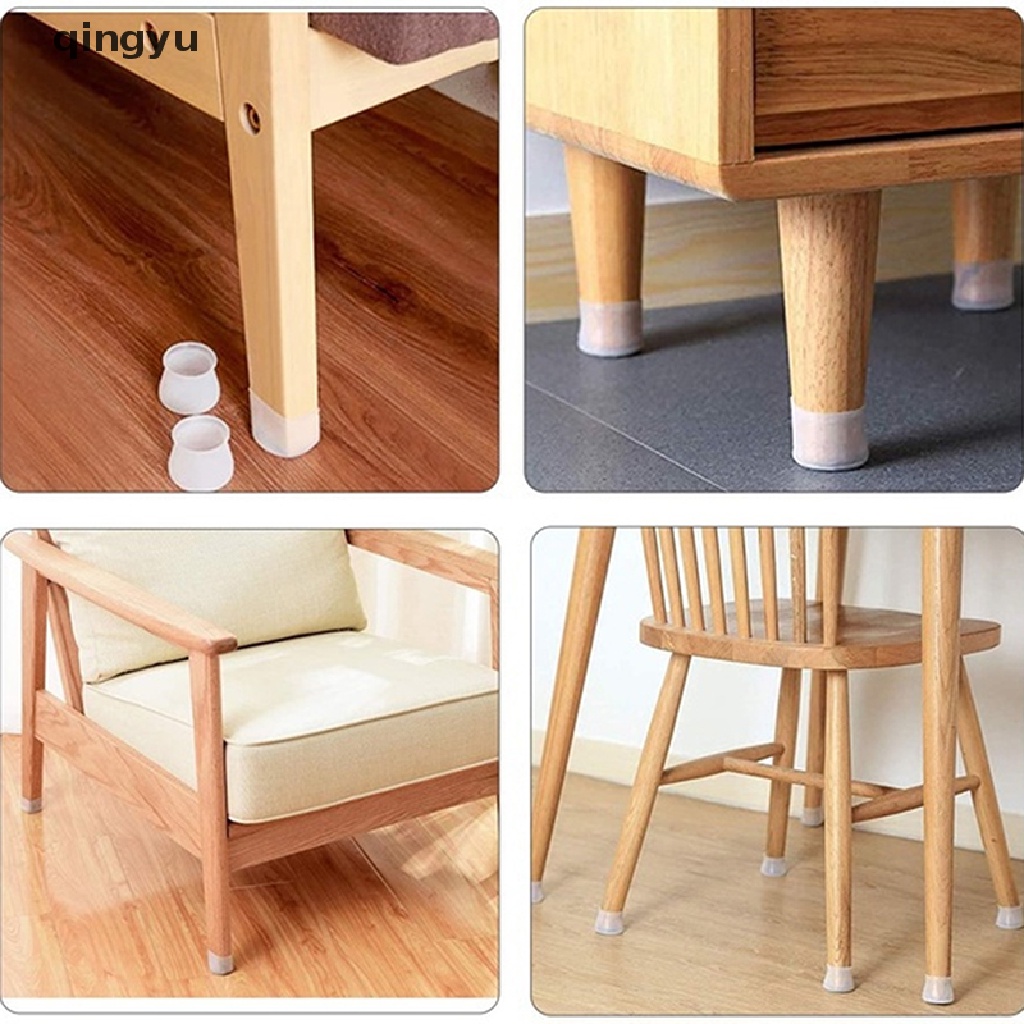 Bộ 8 Vỏ Bọc Bảo Vệ Chân Bàn Ghế Bằng Cao Su Chống Trượt Tiện Dụng