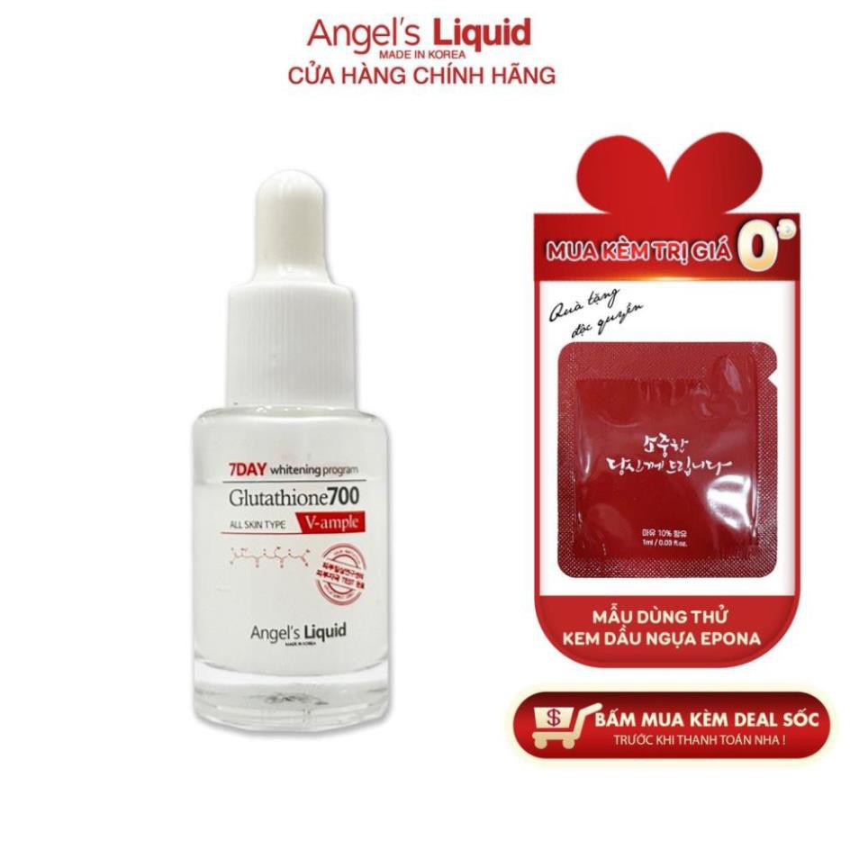 [Mini size] Serum dưỡng trắng làm đều màu da Angel Liquid 7 Day Whitening Program Glutathione 700 V-Ample 5ml