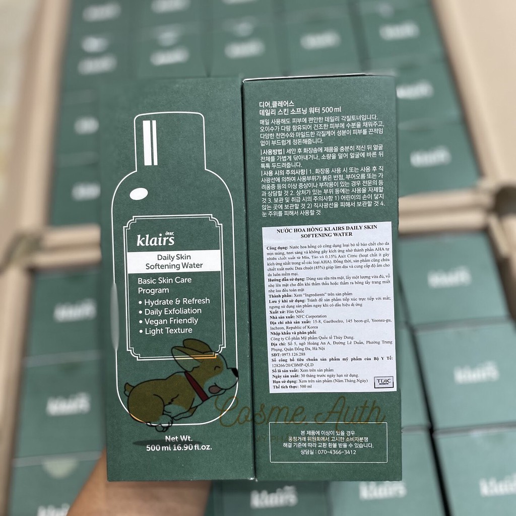 Nước Hoa Hồng Dear, Klairs - Klairs Supple Preparation , Klairs Daily Skin Softening Water
