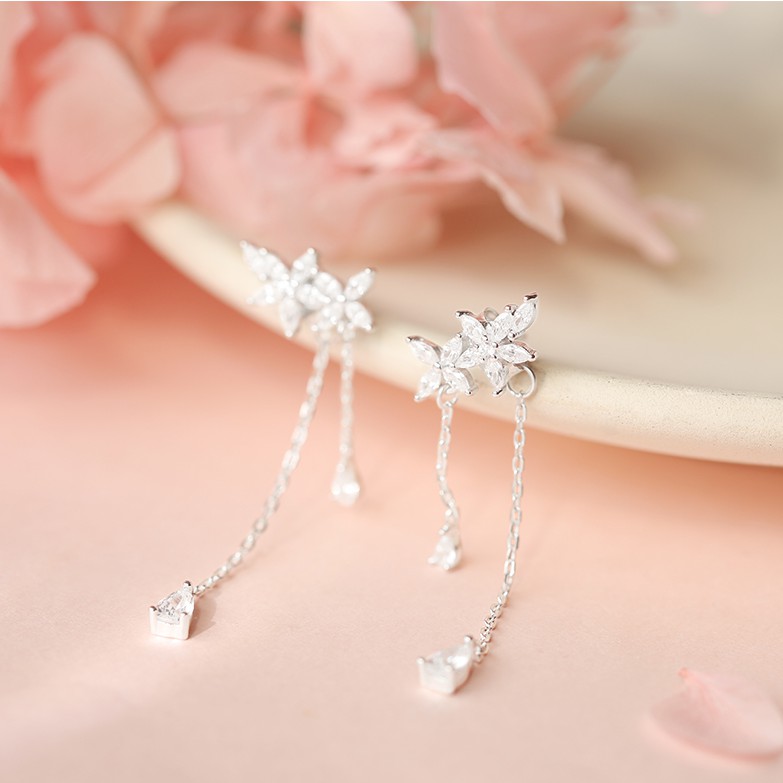 Bông tai mạ bạc 925 đơn giản dễ thương cho nữ
