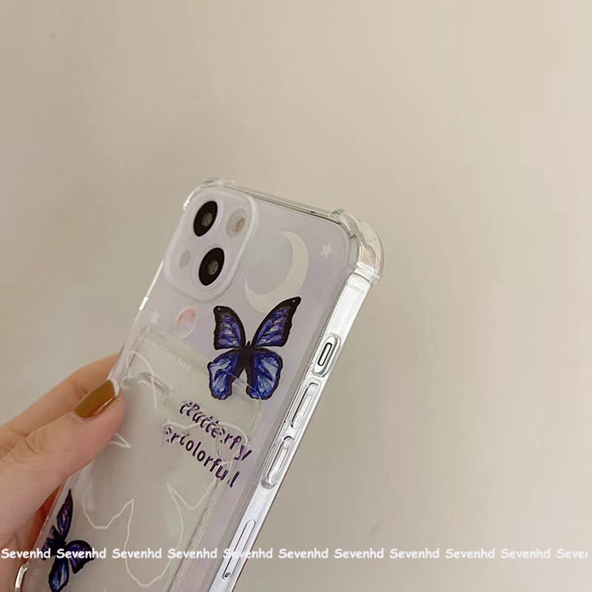 Ốp Điện Thoại Mềm Trong Suốt Có Ngăn Đựng Thẻ Cho iPhone 14 13 12 11 Pro Max X XR Xs Max 8 7 6 6s Plus SE 2020