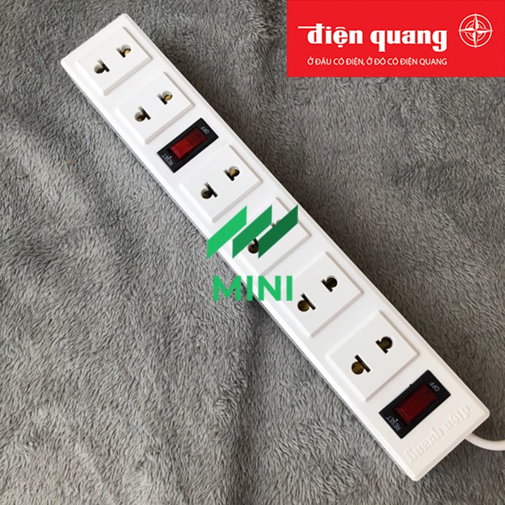 Ổ cắm Điện Quang ĐQ 001A-01 (6 lỗ 2 chấu)