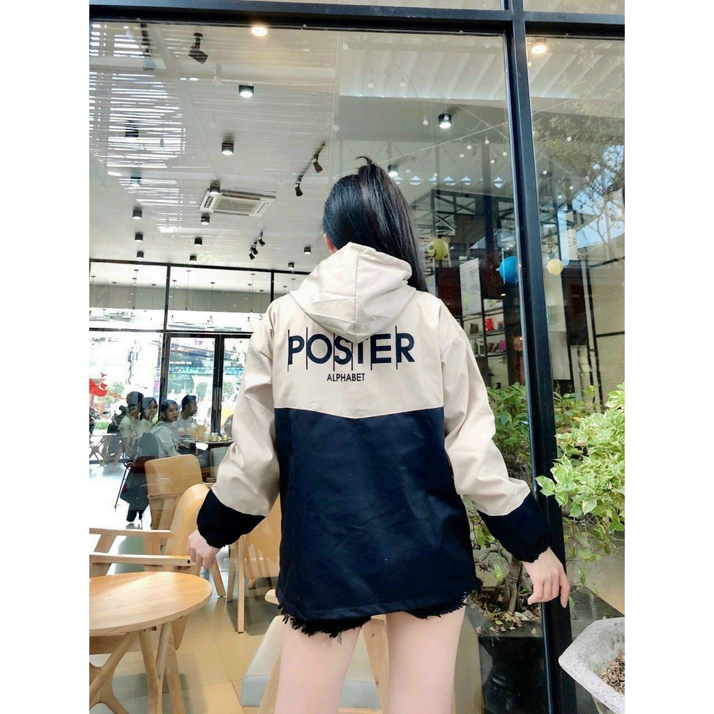 [Ảnh Thật] Áo Khoác Kaki Hộp Nữ In Chữ POSTER Free Size 70kg AK157 TD Fashion