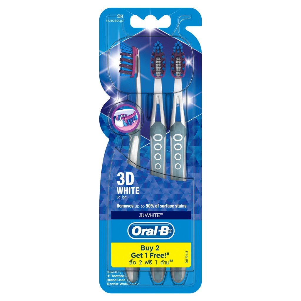Bàn chải Oral-B 3D White:Vỉ 1 cây