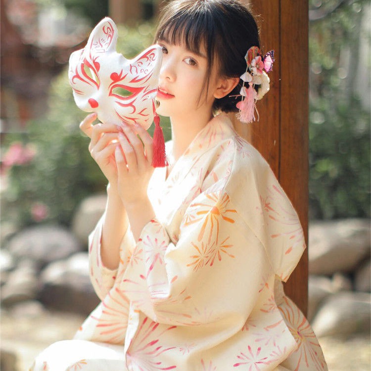 Áo Choàng Tắm Kiểu Kimono Cách Tân Phong Cách Retro Nhật Bản Cho Nữ