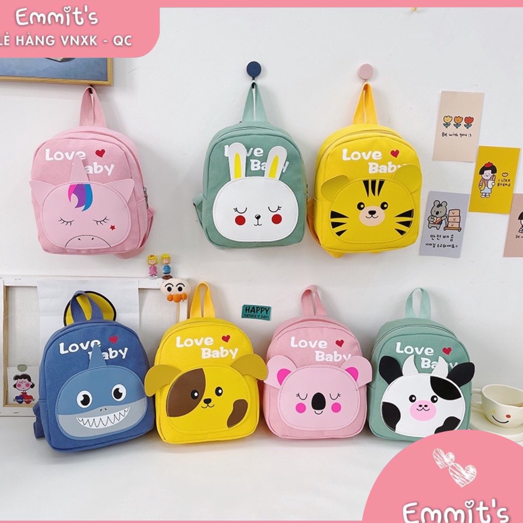 Balo cho bé học mẫu giáo siêu nhẹ hình thú - kích thước 19*8*23cm EMMIT BL62