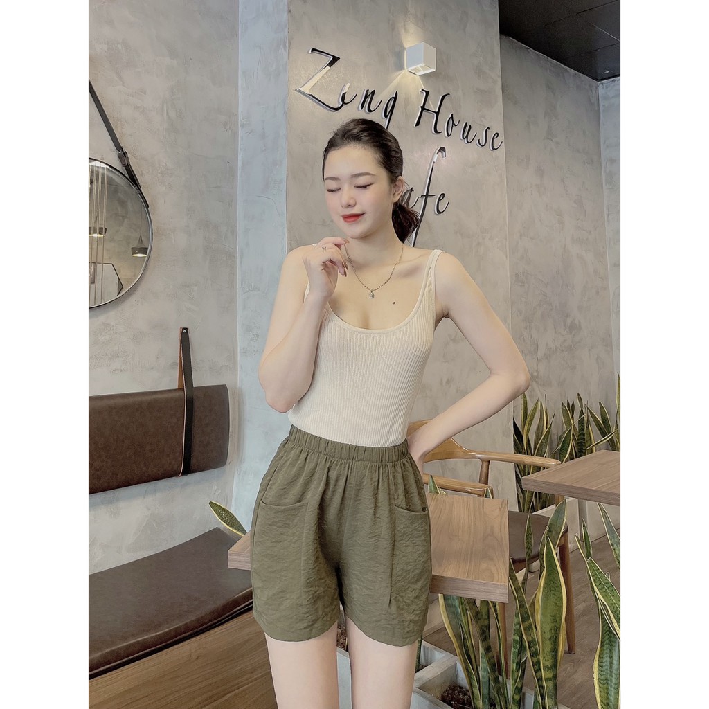 Quần đũi nữ đẹp dáng short thời trang chất liệu đũi xước hàn quốc cao cấp LOT STORE QA38