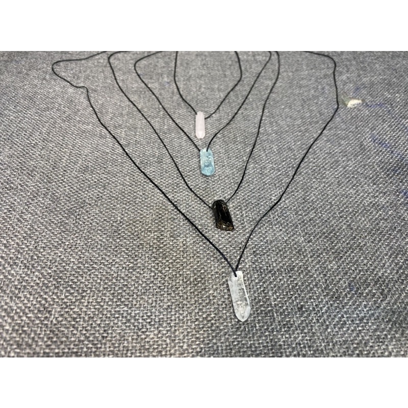 Dây chuyền Đá Tourmaline đen, trắng, rose,Aqua đơn giản