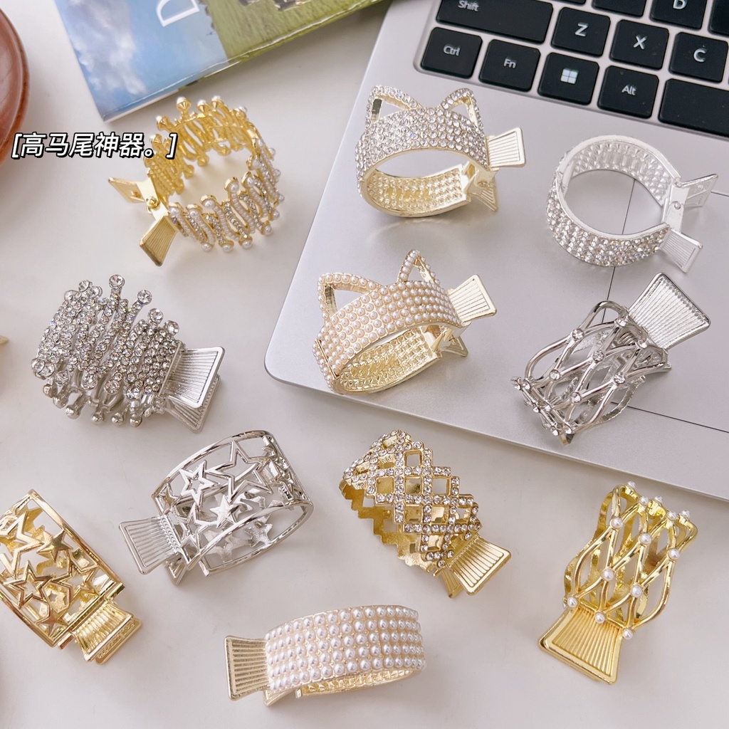 Kẹp Tóc Càng Cua Mini Kim Loại Đính Đá Sang Trọng Phong Cách Hàn Quốc YOS