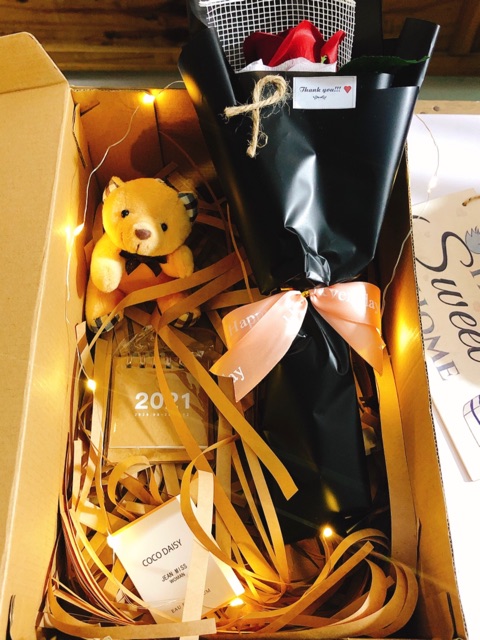 [QUÀ sinh nhật, 8/3] Hộp quà xinh xắn tặng bạn gái kèm hoa hồng, đèn led (hình thật) | BigBuy360 - bigbuy360.vn