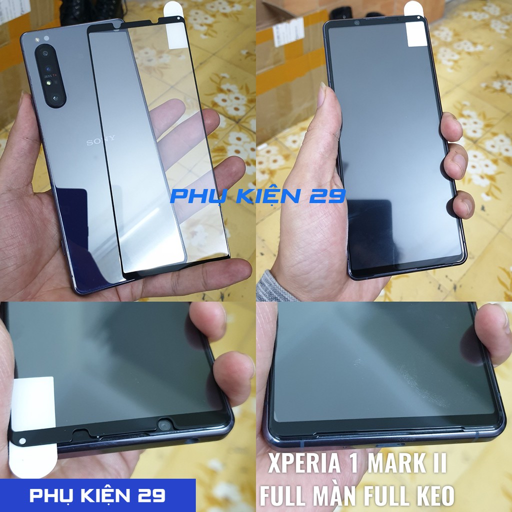 [Sony Xperia 1/1 Mark 2/1 II] Kính cường lực FULL màn FULL keo Glass Pro+ 9H