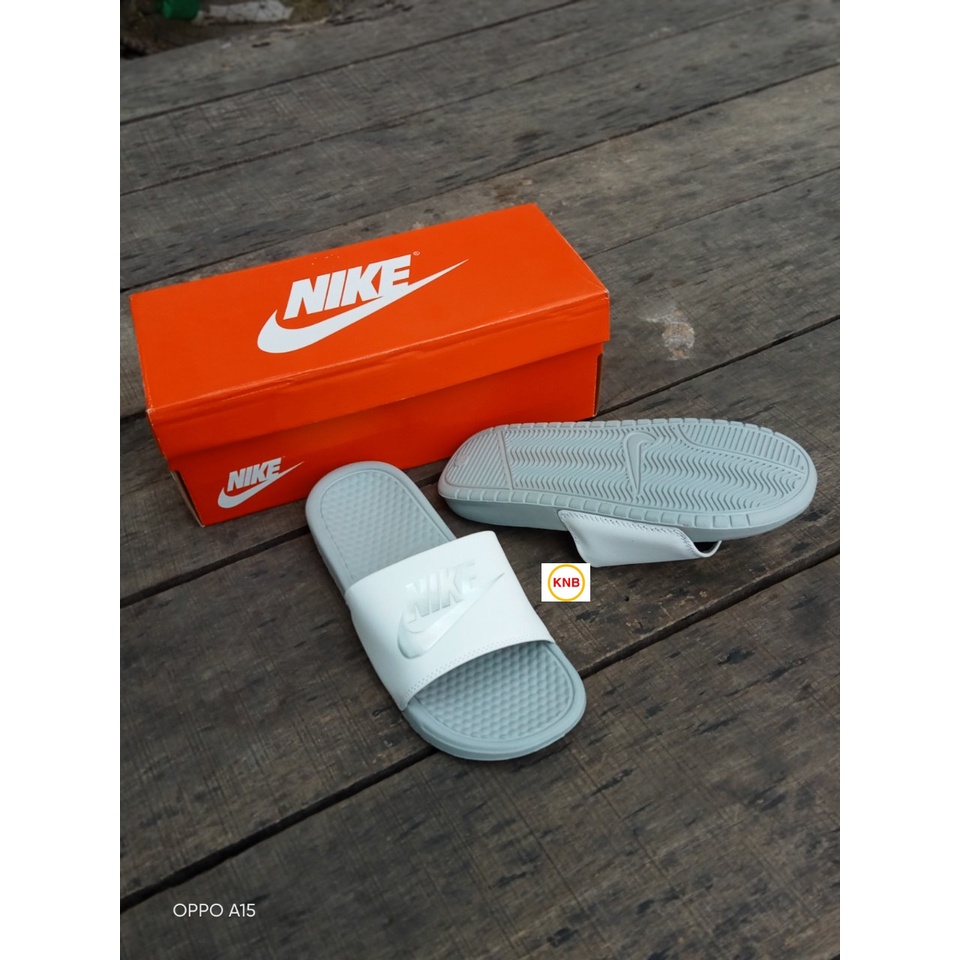 [ sale Sốc + Freeship] Dép nam, dép quai ngang nam nữ unisex nike benassi cartoon ❤️FREESHIP + Hộp❤️ full xám