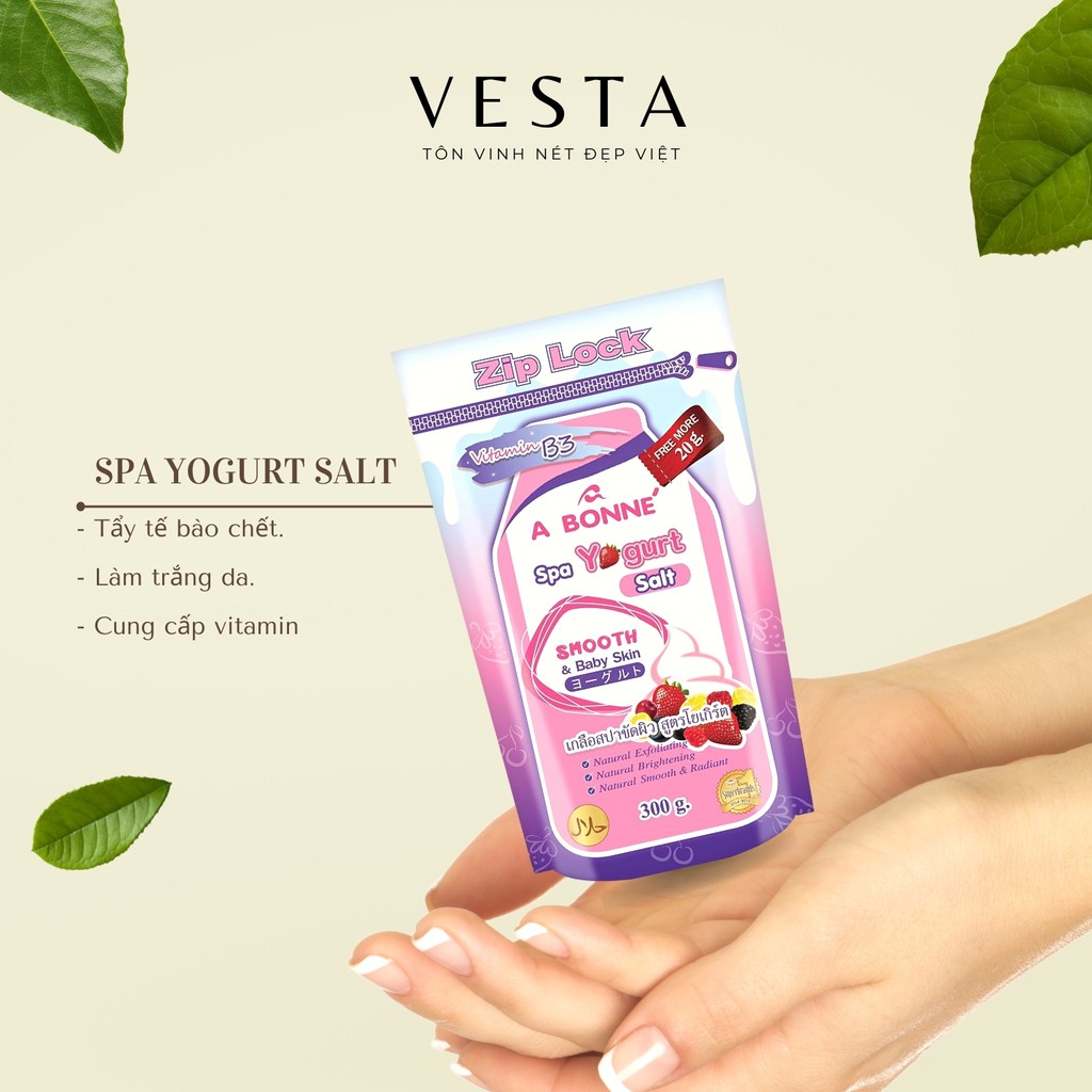 Muối Tắm Sữa Chua A Bonne Tẩy Tế Bào Chết Spa Yogurt Salt Thái Lan 300gr