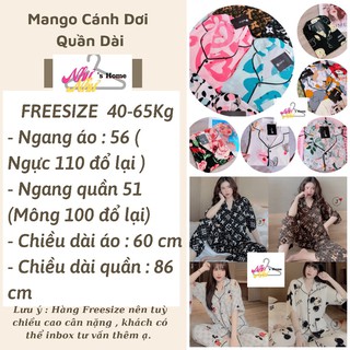 [Ảnh+Video Thật] Pizama Lụa Mango Tay Lỡ Cánh Dơi Đẹp