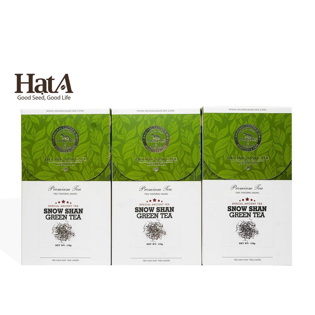 Trà san tuyết Suối Giàng thượng hạng Hương Mai Cafe Premium Snow Shan Green Tea 100% lá trà non núi cao 115gr