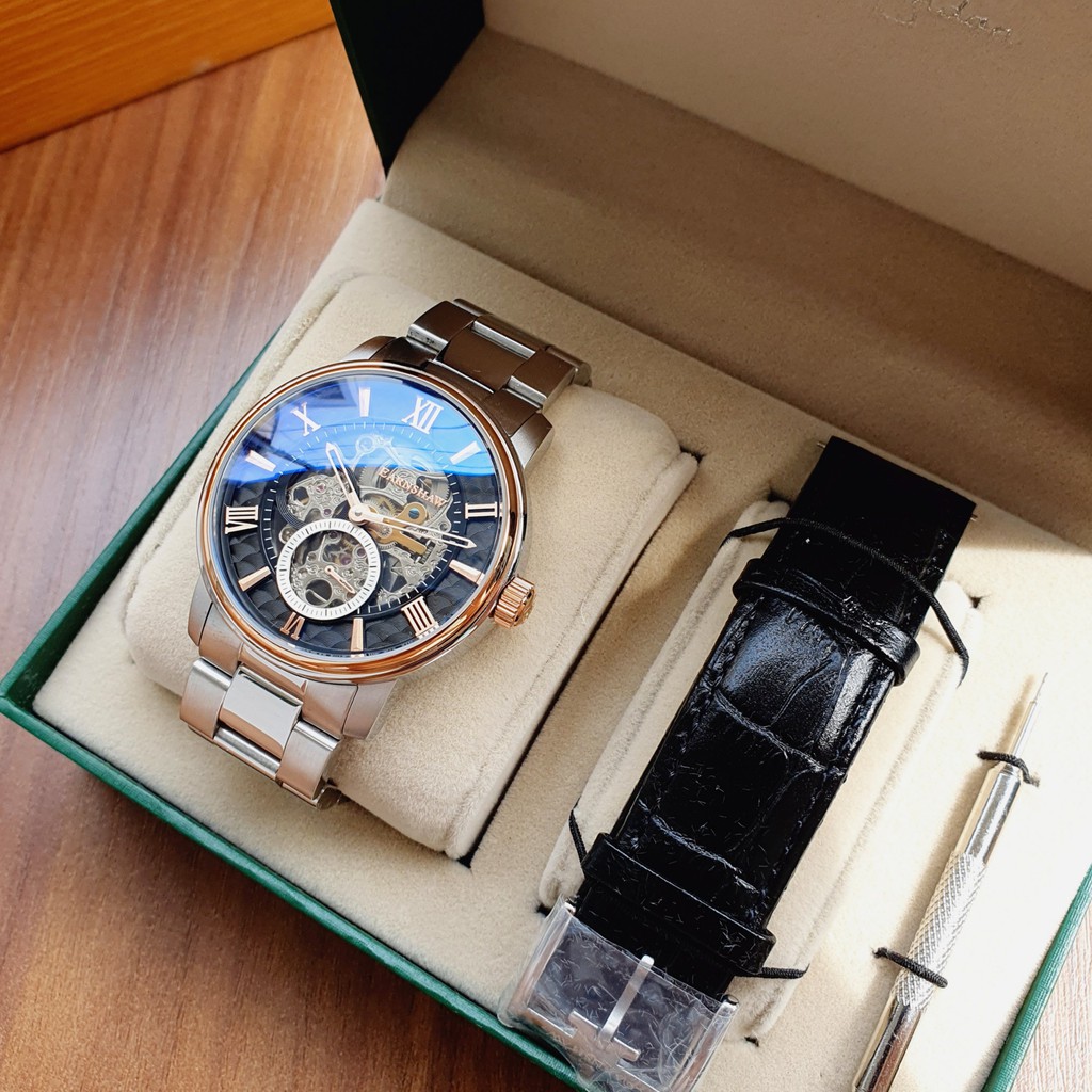 Đồng hồ nam chính hãng Thomas Earnshaw Automatic Limited WHITEHALL Skeleton ES-8120-22 - Máy cơ - Kính cứng