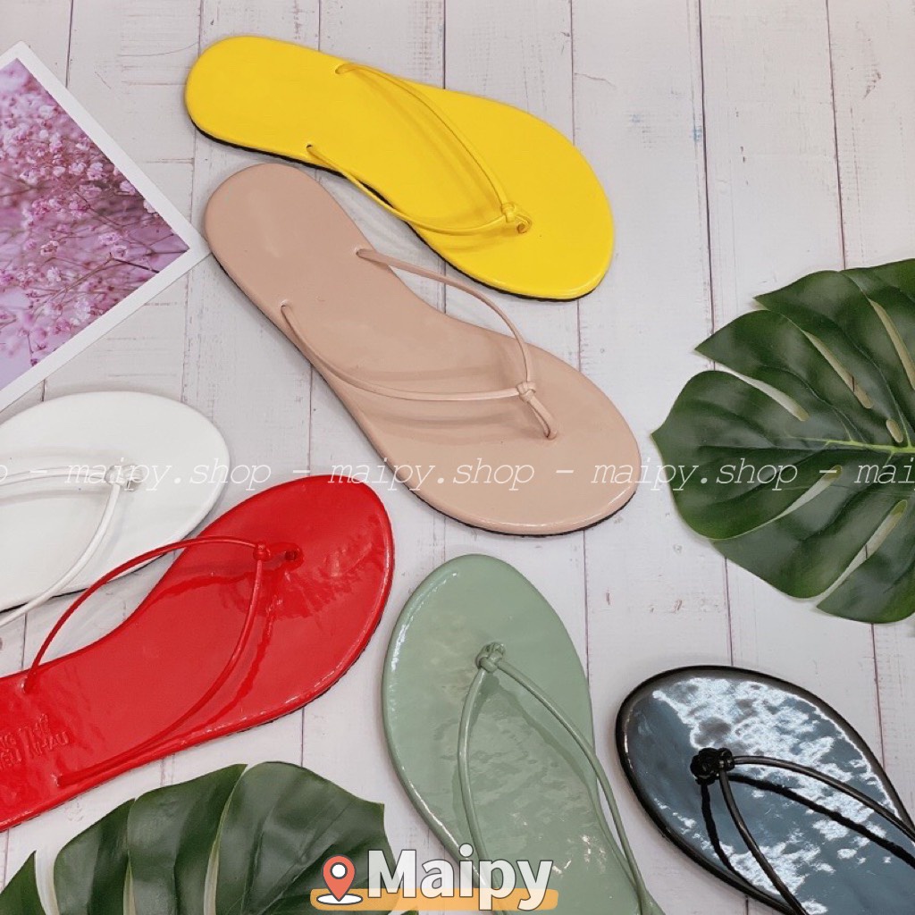 Dép lê, dép kẹp nữ xỏ ngón quai mảnh chất nhung đi chơi đi biển Maipy - DL004