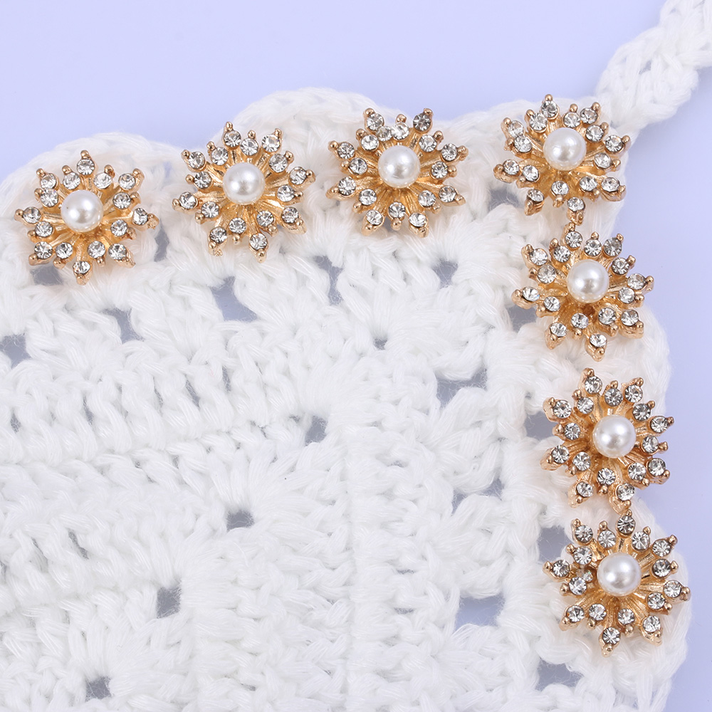 Set 10 cúc áo hình hoa tuyết 16mm đa dụng chất lượng cao