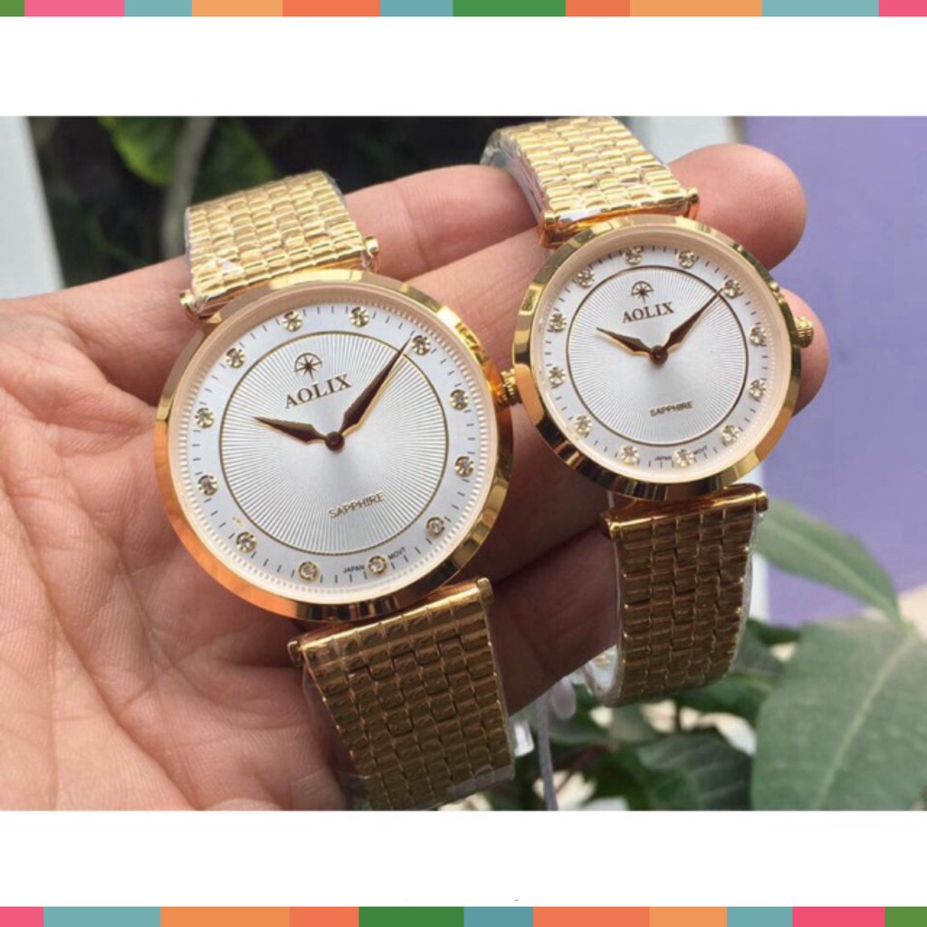 Đồng hồ đôi nam nữ giá 1 cặp Aolix chính hãng máy nhật