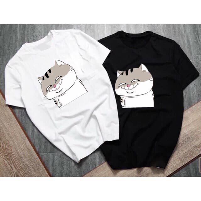 🔥HOT🔥 ⚡ Rẻ vô địch ⚡Áo thun unisex - áo đôi - áo nhóm - áo Mèo Ami bụng bực cực chất