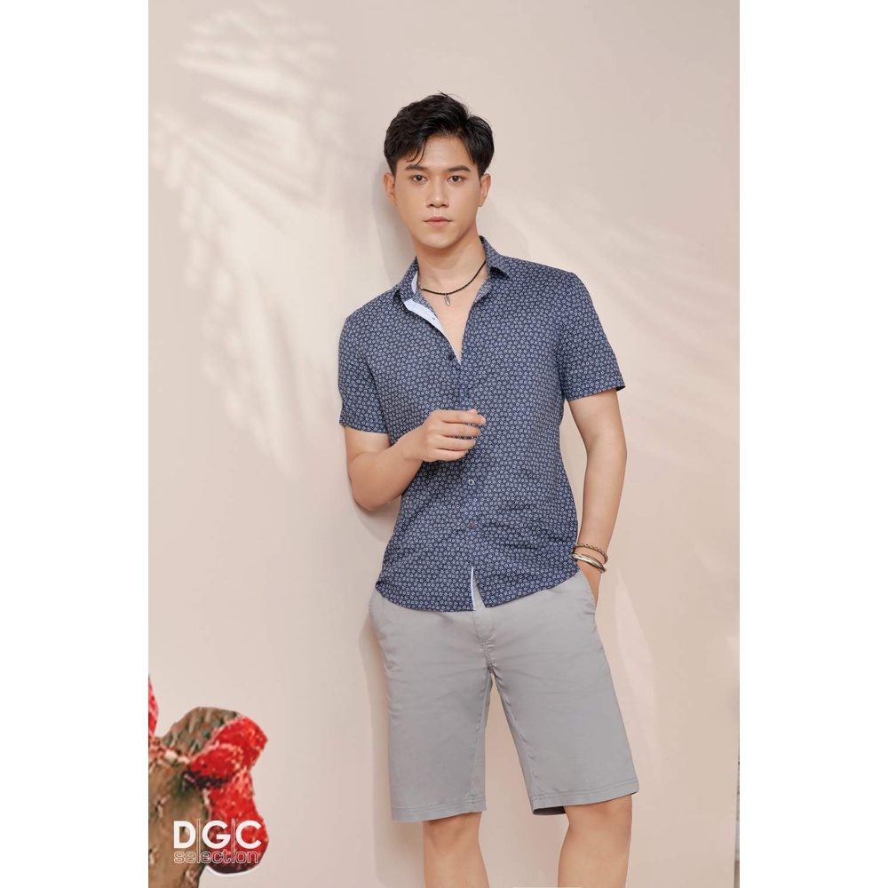 Áo sơ mi nam họa tiết ngắn tay chất cotton cao cấp dáng ôm Slim Fit DGCs - SASNCB31M