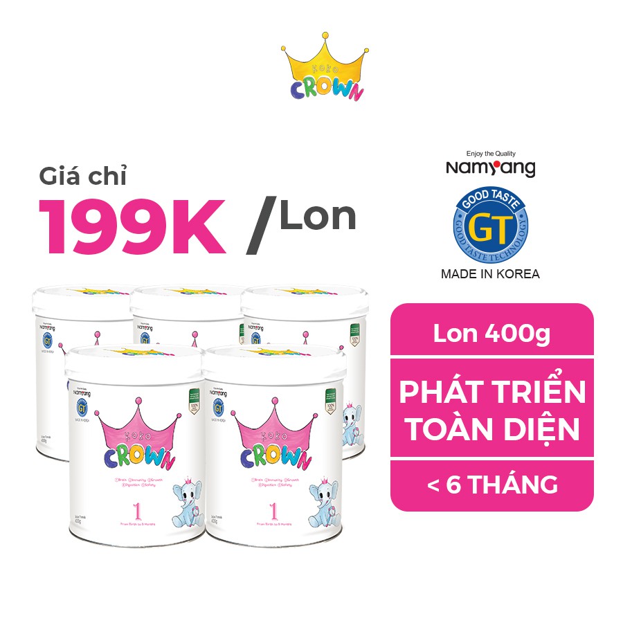 Combo 5 Lon Sữa Bột Dinh Dưỡng KOKO CROWN Số 1 Lon 400g