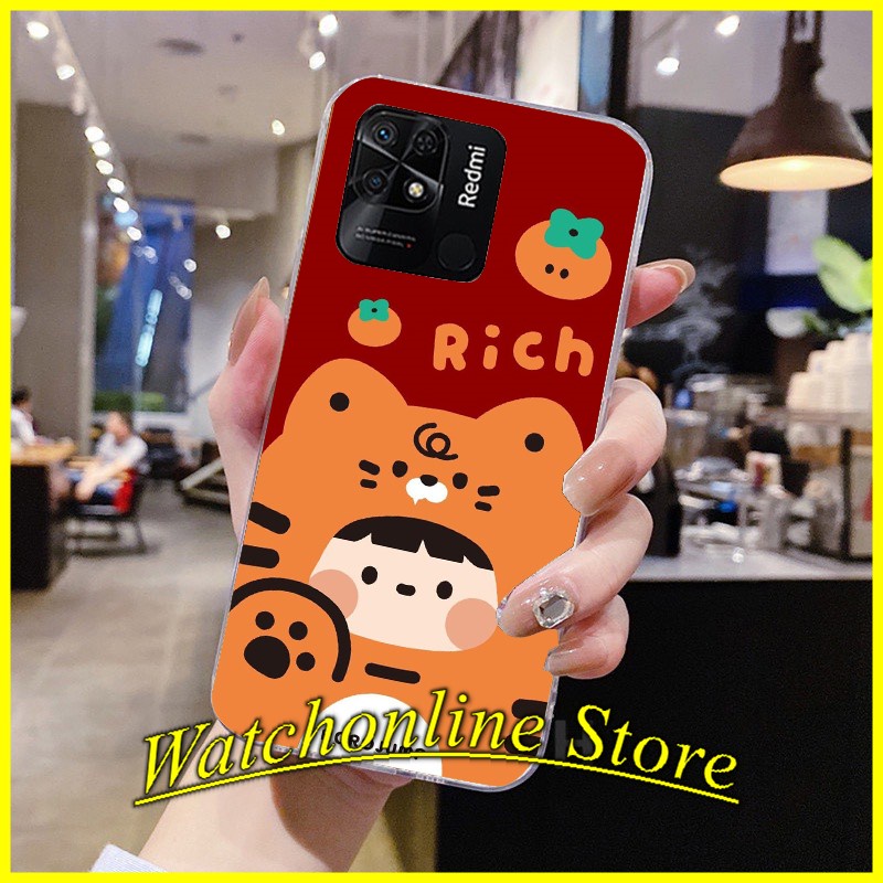 Ốp silicon in UV Xiaomi Redmi A1 10C Poco C40 Redmi 10A họa tiết Tiger
