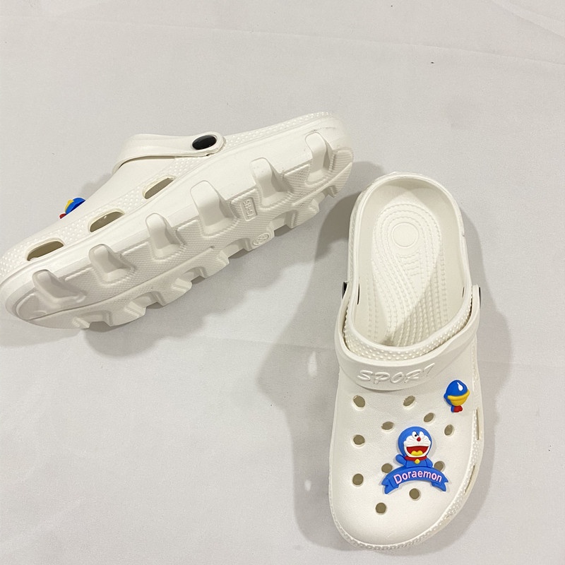 Giày Sandal Đế Bằng Hình Doraemon Thời Trang Đi Biển Cho Nam Nữ