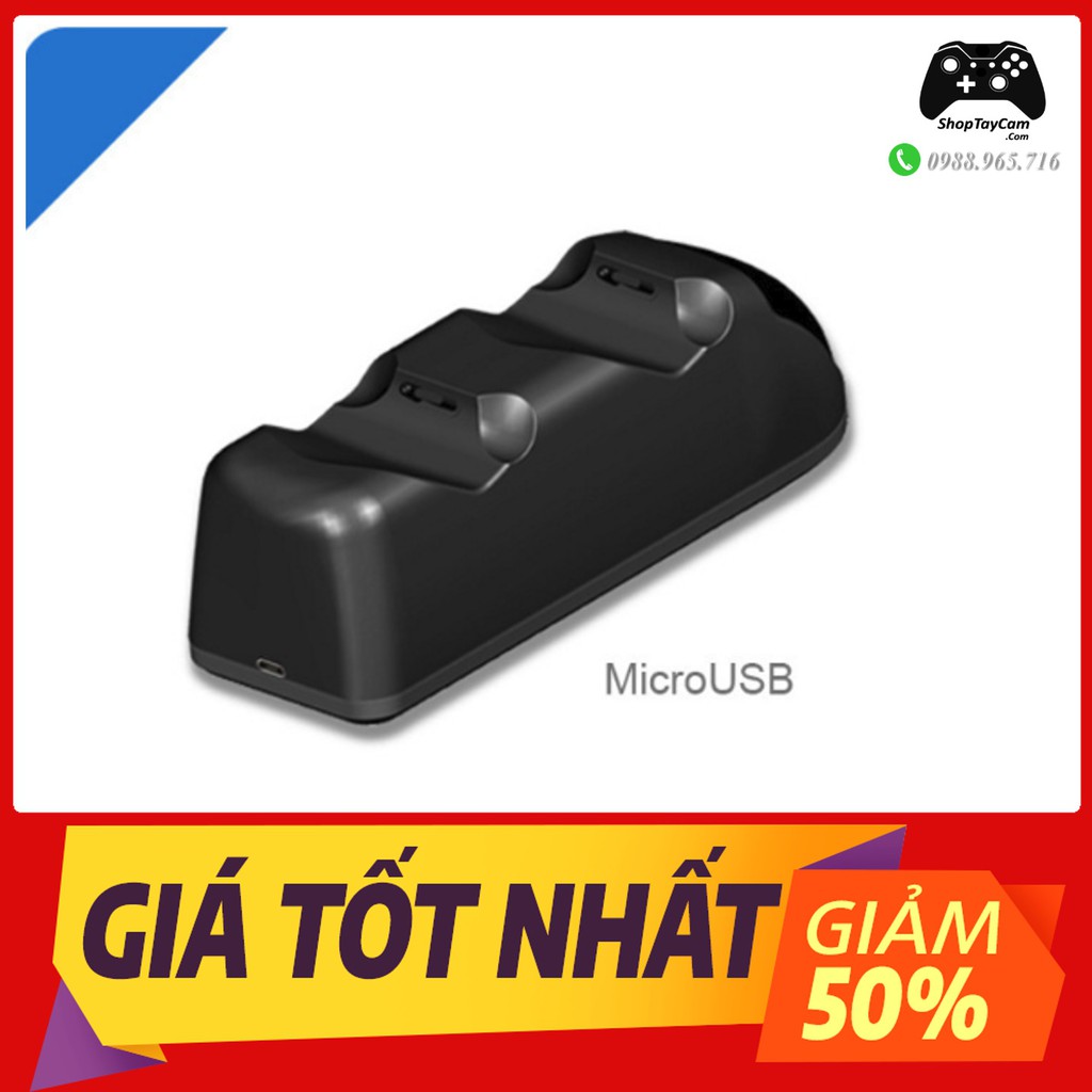 Dock Đế Sạc Tay Cầm PS4 Sony Playstation Dualshock 4 Slim/Pro Hàng DOBE Chính Hãng Có Đèn LED | TOP BÁN CHẠY