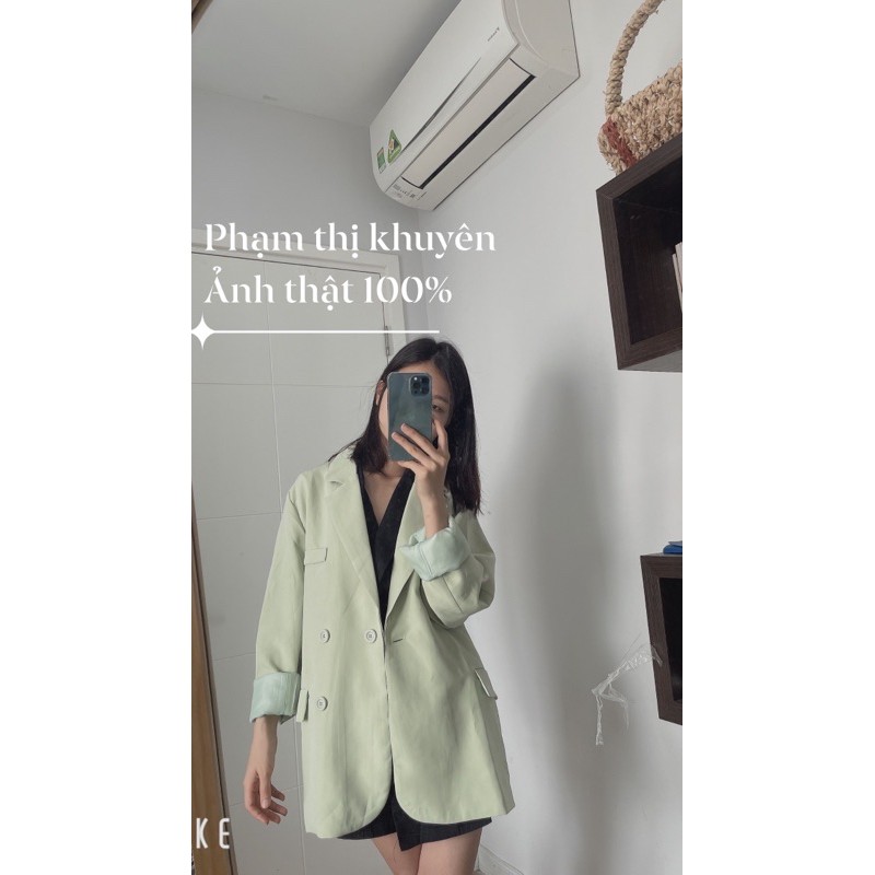 ORDER- ÁO BRAZER XANH PASTEL KÈM ẢNH THẬT