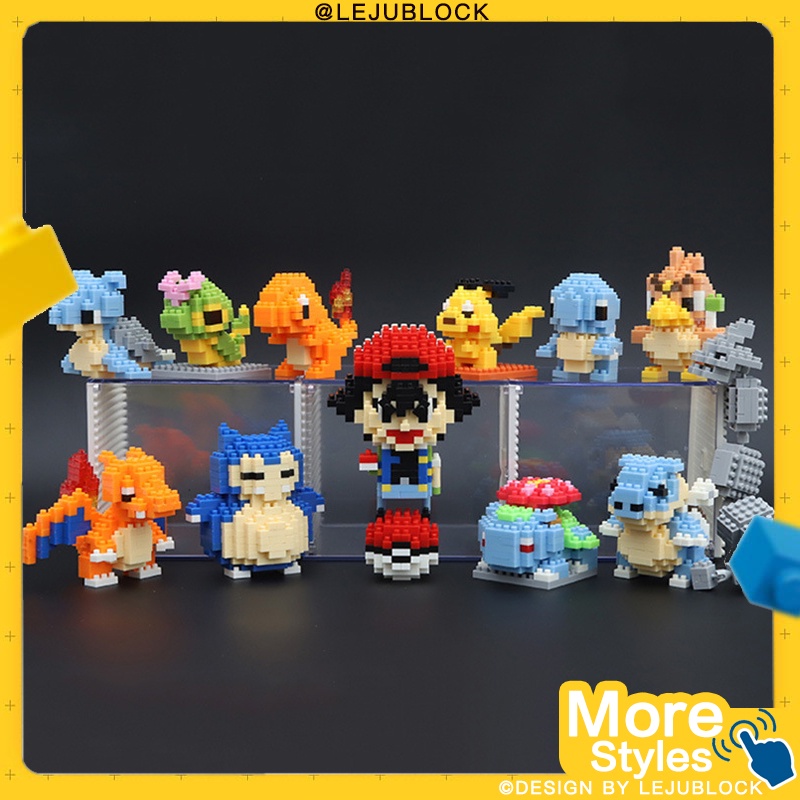 【LEJUBLOCK】Đồ chơi khối xây dựng Pokemon cho trẻ em Pikachu nanoblock đồ chơi cho bé gái Hình pokeball Búp bê Snorlax Charmander Trò chơi ghép hình món quà sinh nhật quà tặng cho bạn trai Bulbasaur Jigglypuff Sanrio Squirtle Psyduck