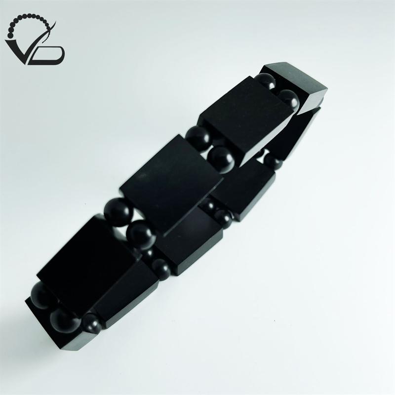 Vòng Tay Gỗ Mun kiểu Trụ Chữ Nhật 6mm - Lách tay phong thủy CNC VĂN BÉ