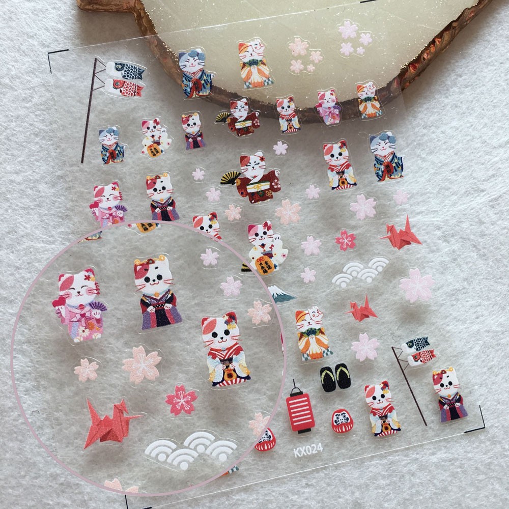 [Hàng mới về] Miếng hình dán trang trí móng tay 3D 5D mỏng tự dính chuyên dụng cho salon phong cách Nhật Bản