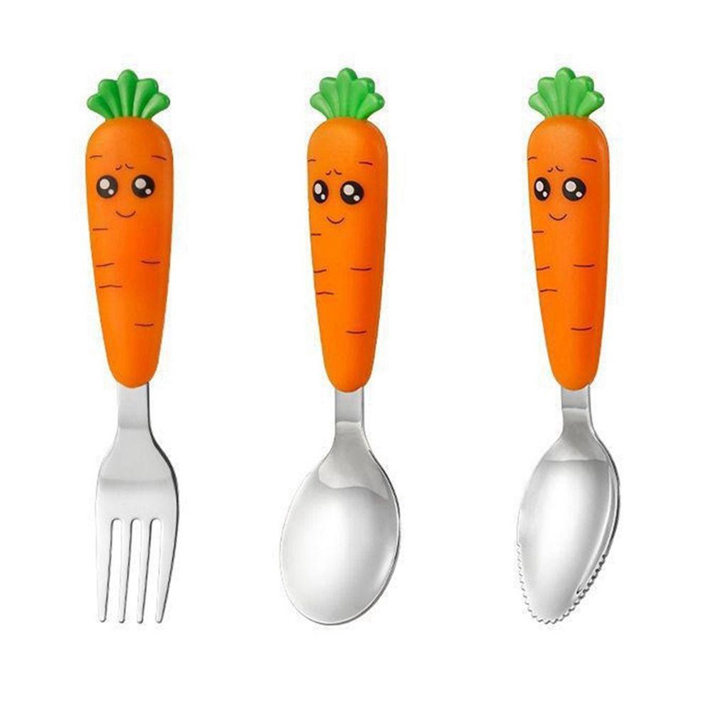 YIYU Bộ Dụng Cụ Ăn Uống Hình Củ Cà Rốt Dễ Thương Cho Bé