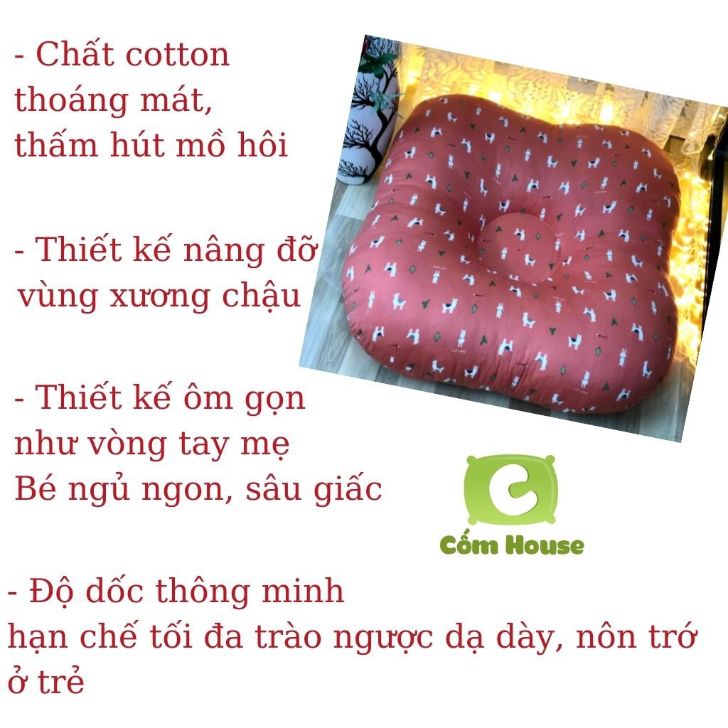 Gối Chống Trào Ngược, Gối Đa Năng Giúp Giảm Nôn Trớ Cho Bé Kt 70x70 Nhiều Màu Sắc