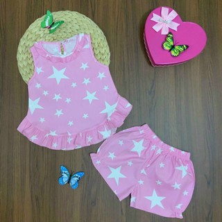 Bộ Kate lụa Thái sát nách hình hoa cho bé gái size 10kg -35kg
