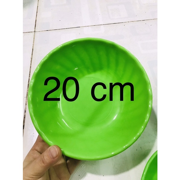 Set 10 Tô Nhựa Xanh Sâu Nhiều size (Rộng 15,17, 20cm, hình thật)