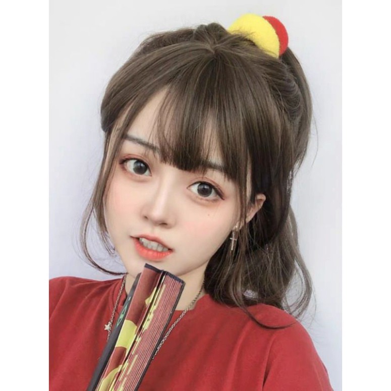 [Sẵn] Wig teen/lolita/cosplay M31 đen nâu M32 nâu (tóc giả nguyên đầu cúp vic ngang vai cute) tại MIU SHOP 03