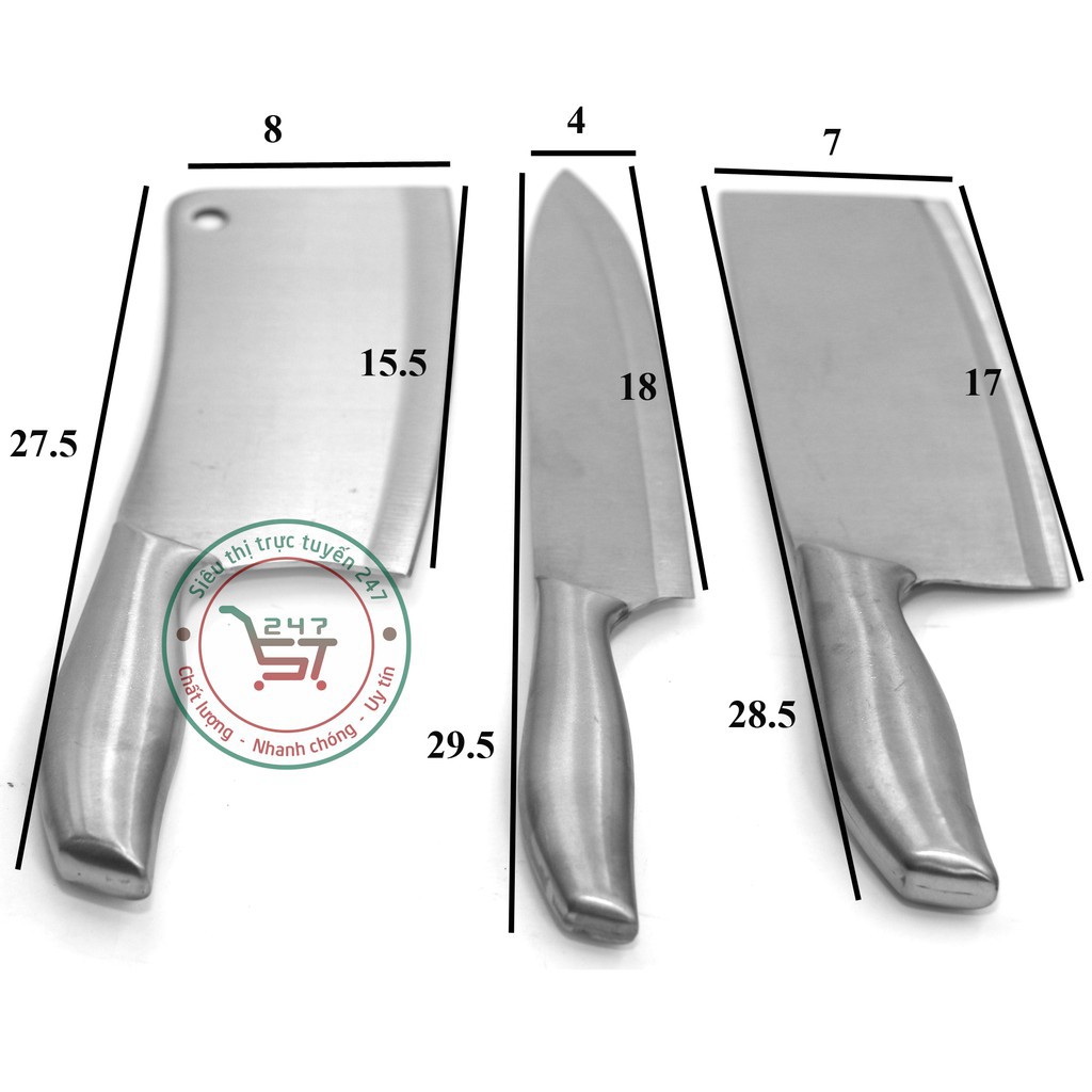 Dao thép chặt xương bền đẹp sáng bóng